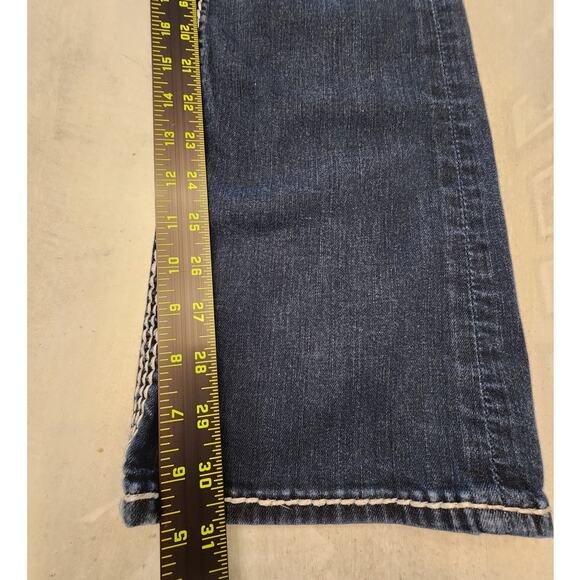 Rock Revival Women's Denim Betty Mid-Rise Boot SZ 28 Dark Wash Rhinestones - Picture 10 of 10